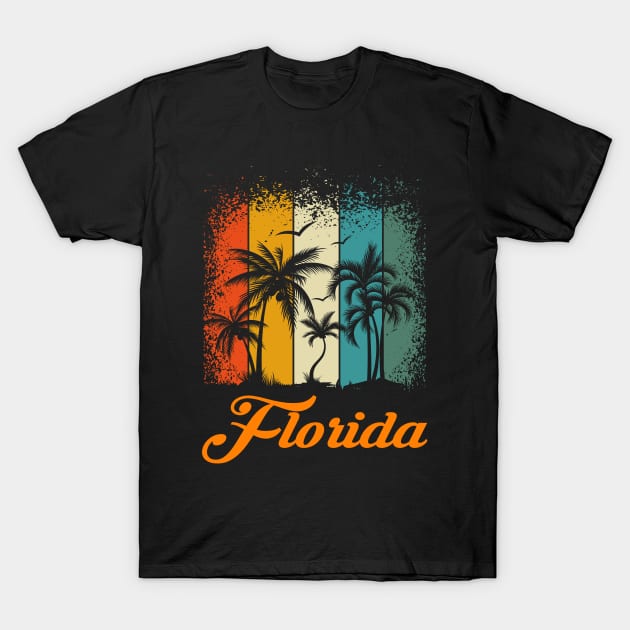 Florida Lover Reto Vintage T-Shirt by UranusArts